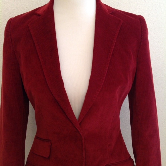 Dolce & Gabbana Jacket 40 Red Corduroy Cotton Long - Picture 2 of 7